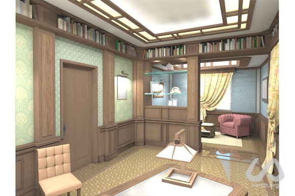 View of the office from the workplace