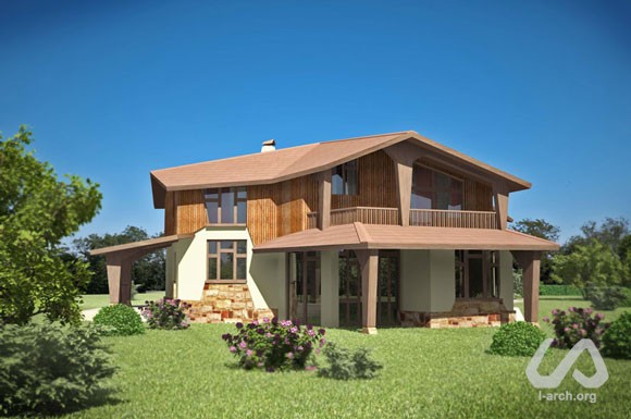 Будинок на 370 кв.м. Вигляд з боку тераси