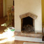 Living room. View of the fireplace